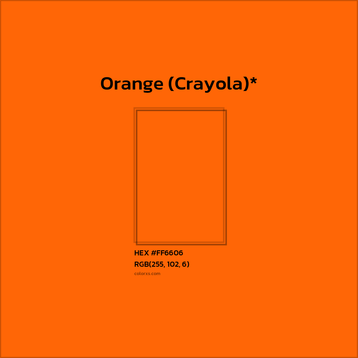 HEX #FF6606 Color Name, Color Code, Palettes, Similar Paints, Images