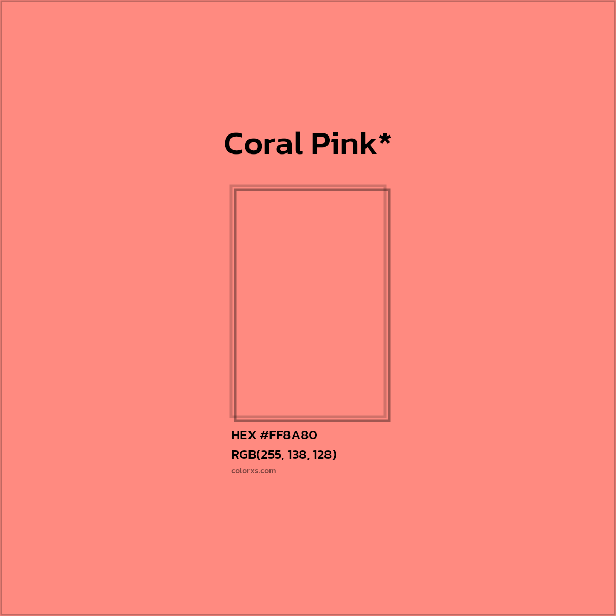 HEX #FF8A80 Color Name, Color Code, Palettes, Similar Paints, Images