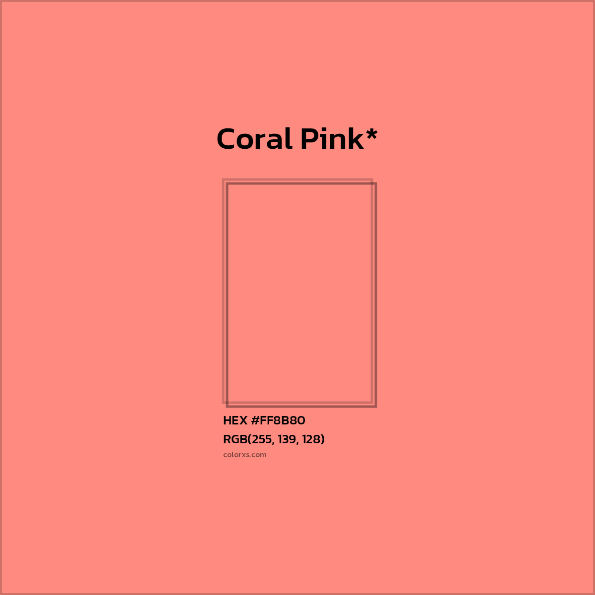 HEX #FF8B80 Color Name, Color Code, Palettes, Similar Paints, Images
