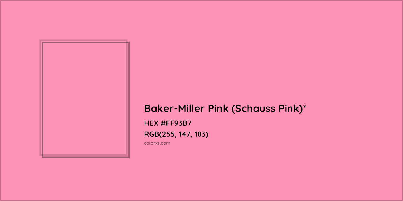 HEX #FF93B7 Color Name, Color Code, Palettes, Similar Paints, Images