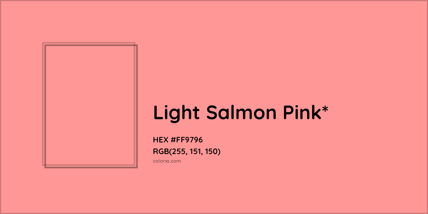 HEX #FF9796 Color Name, Color Code, Palettes, Similar Paints, Images