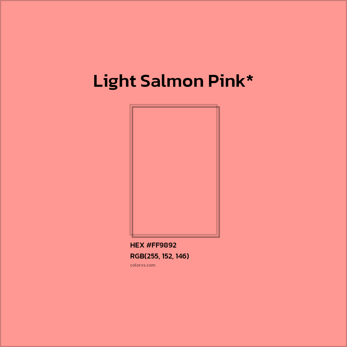 HEX #FF9892 Color Name, Color Code, Palettes, Similar Paints, Images