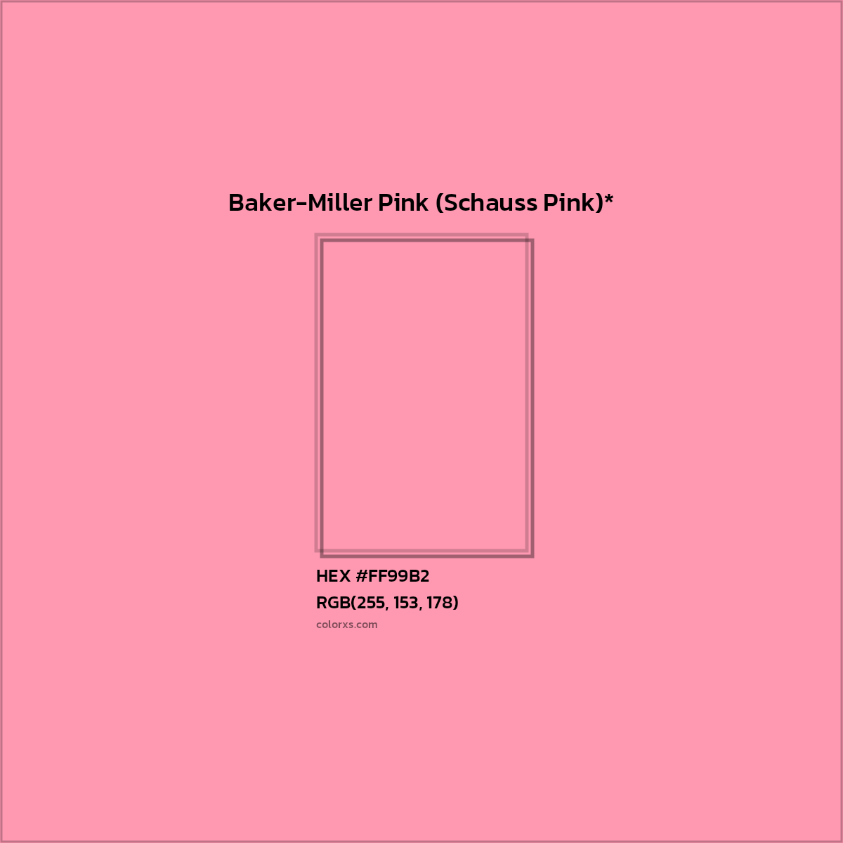 HEX #FF99B2 Color Name, Color Code, Palettes, Similar Paints, Images