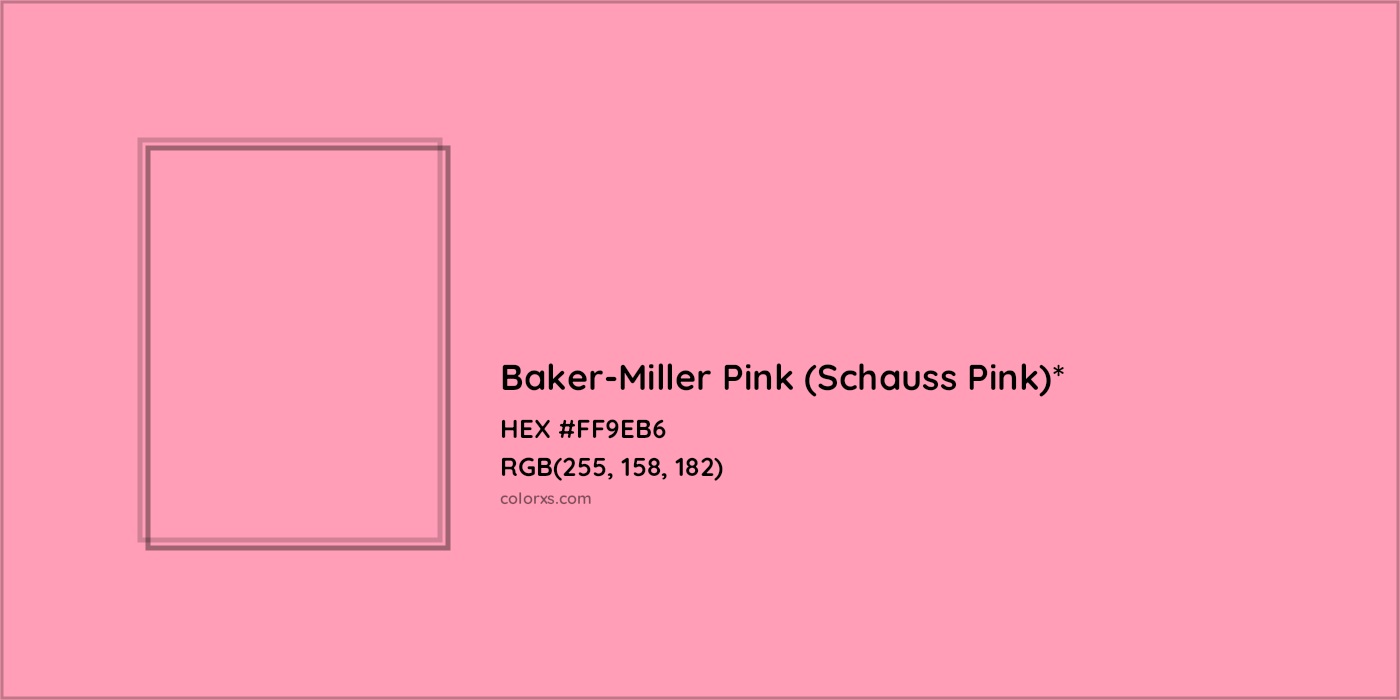 HEX #FF9EB6 Color Name, Color Code, Palettes, Similar Paints, Images