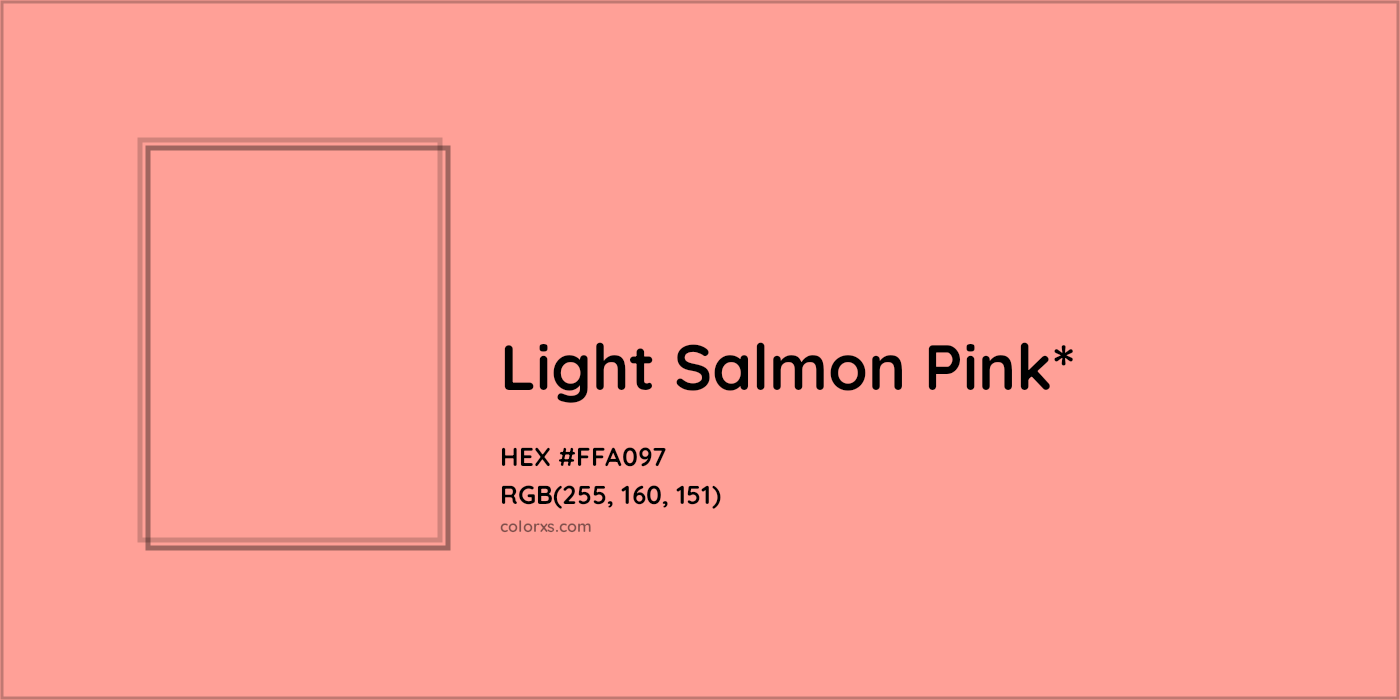 HEX #FFA097 Color Name, Color Code, Palettes, Similar Paints, Images