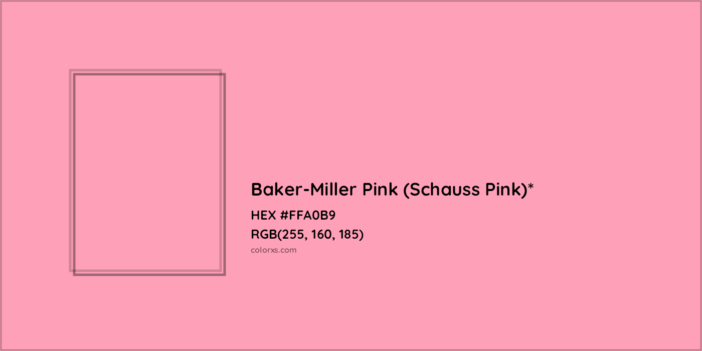 HEX #FFA0B9 Color Name, Color Code, Palettes, Similar Paints, Images