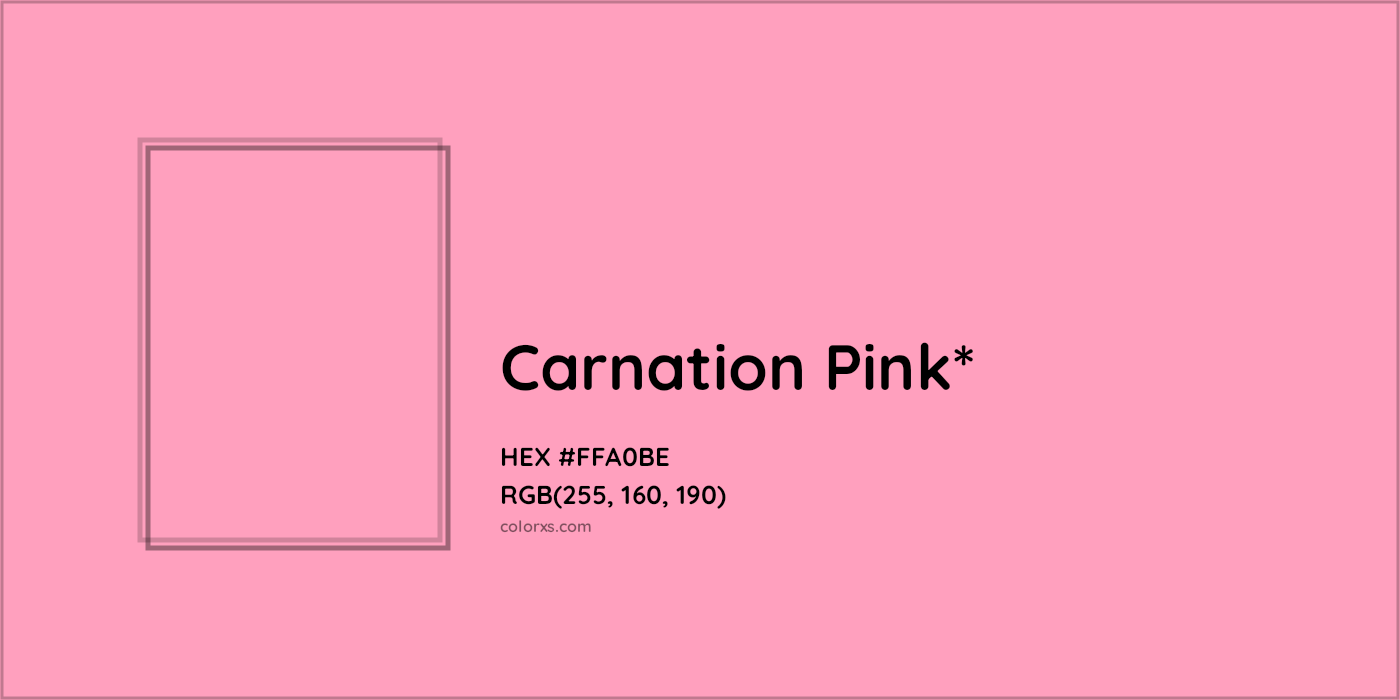 HEX #FFA0BE Color Name, Color Code, Palettes, Similar Paints, Images