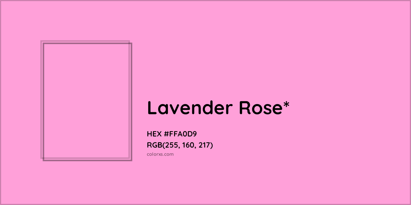 HEX #FFA0D9 Color Name, Color Code, Palettes, Similar Paints, Images