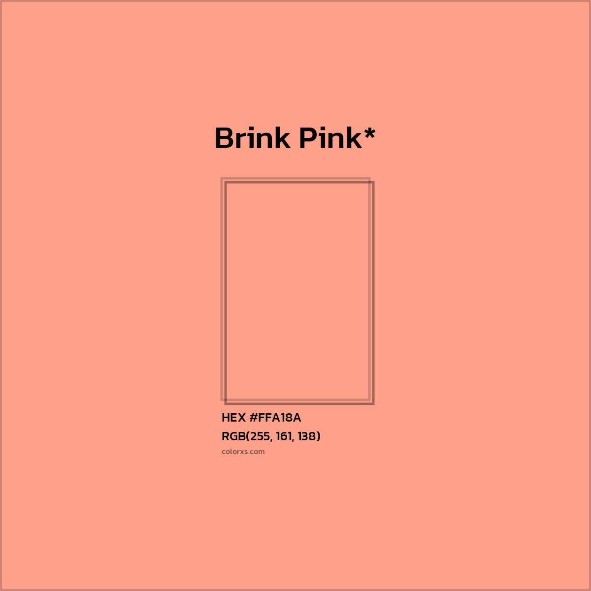 HEX #FFA18A Color Name, Color Code, Palettes, Similar Paints, Images