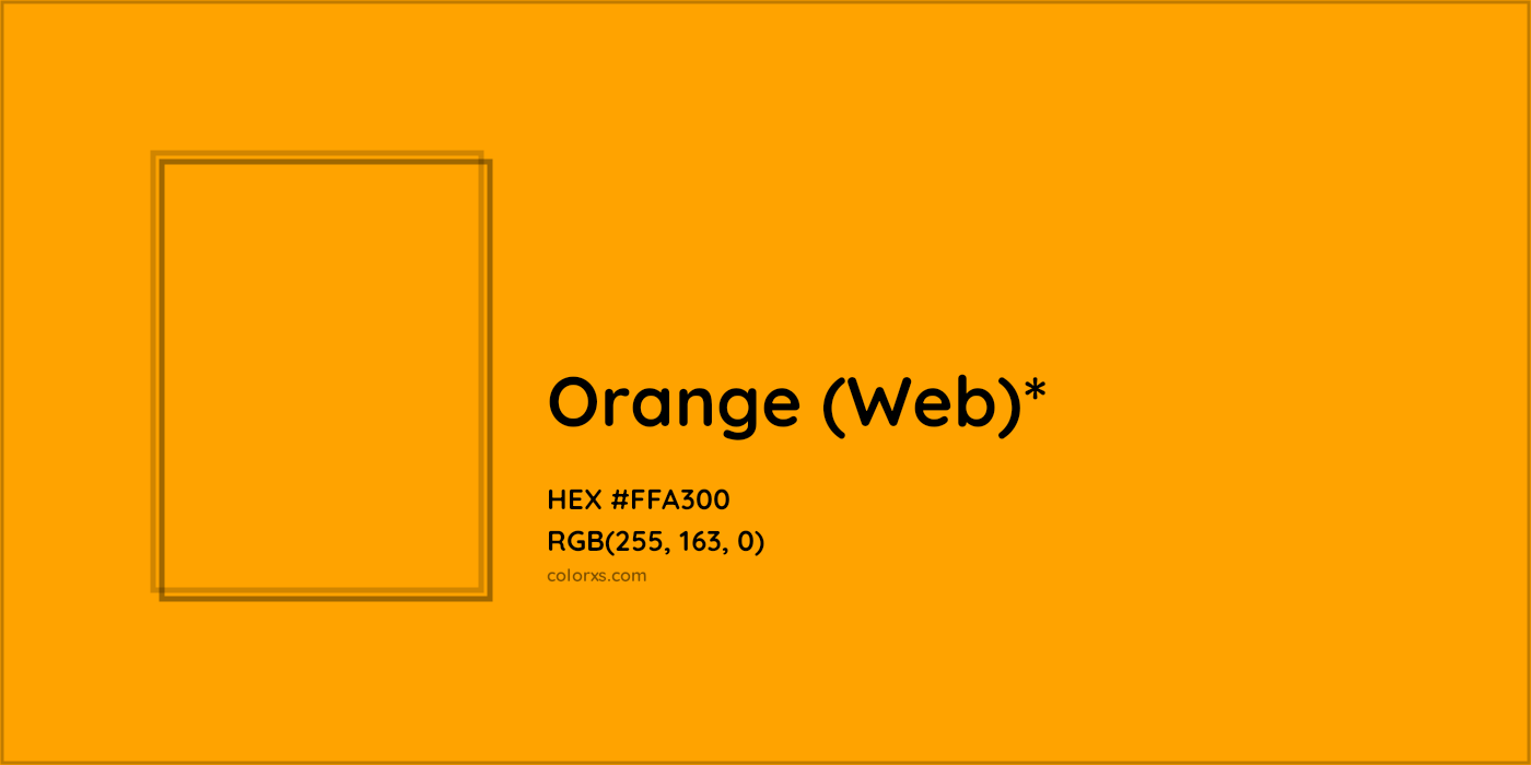 HEX #FFA300 Color Name, Color Code, Palettes, Similar Paints, Images