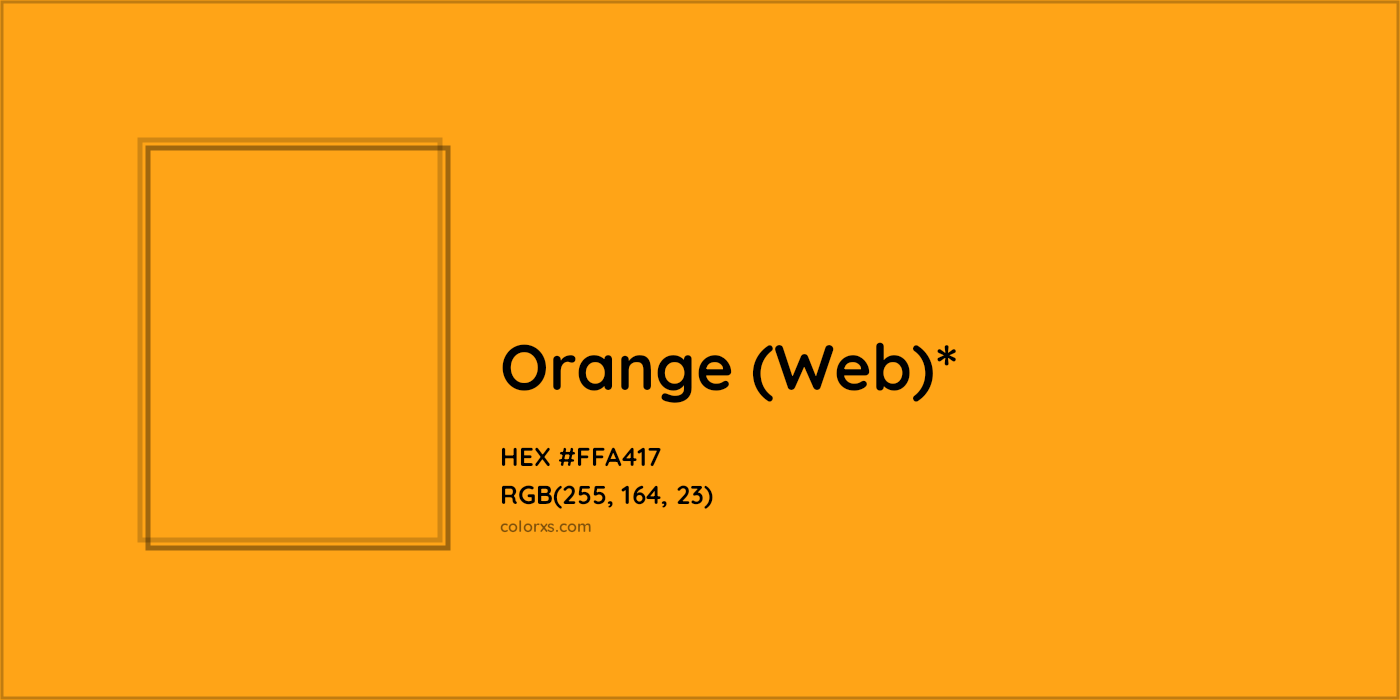 HEX #FFA417 Color Name, Color Code, Palettes, Similar Paints, Images
