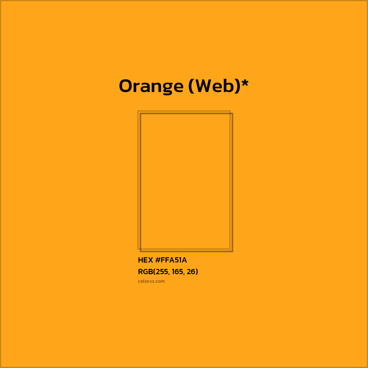 HEX #FFA51A Color Name, Color Code, Palettes, Similar Paints, Images