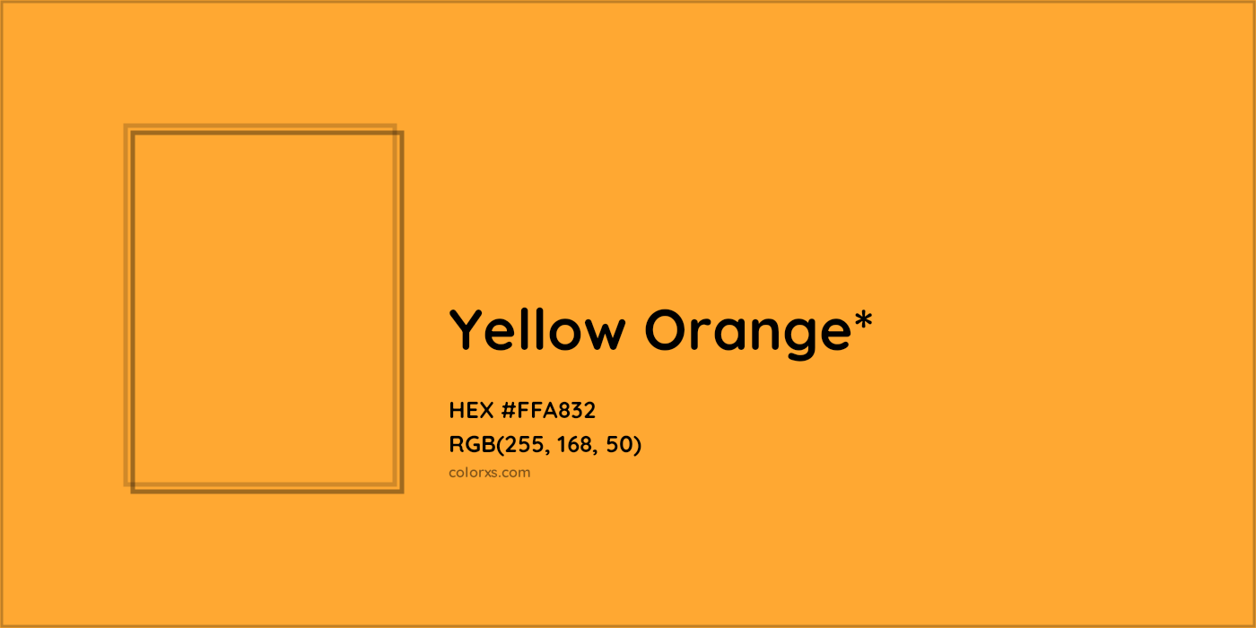 HEX #FFA832 Color Name, Color Code, Palettes, Similar Paints, Images