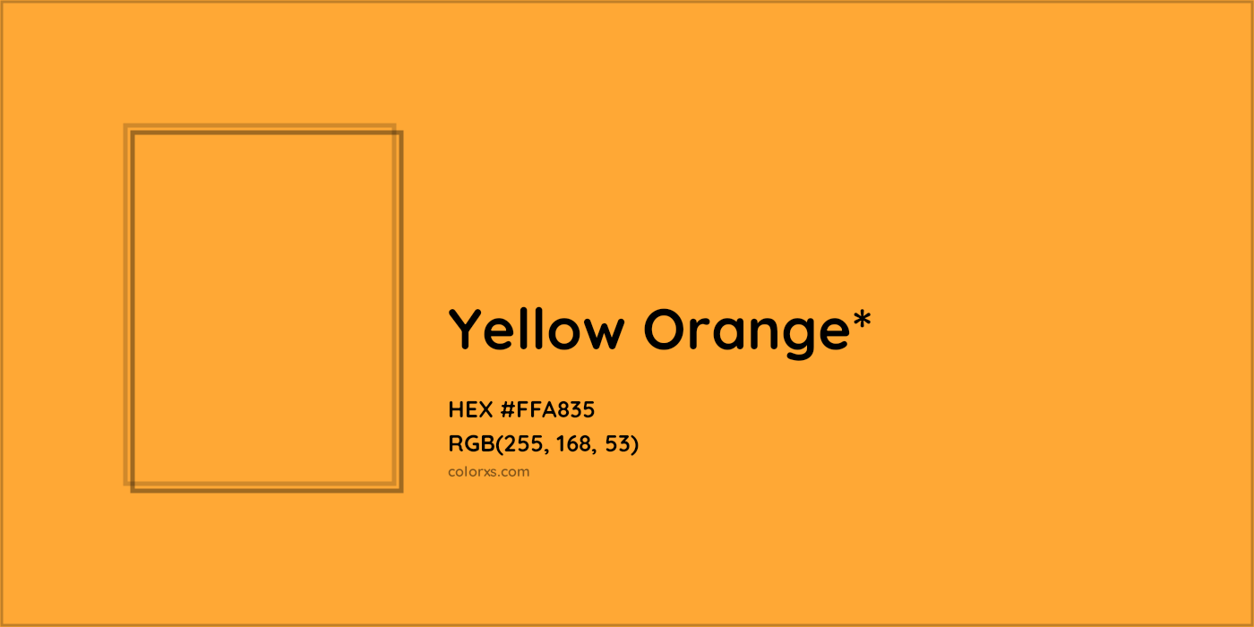 HEX #FFA835 Color Name, Color Code, Palettes, Similar Paints, Images