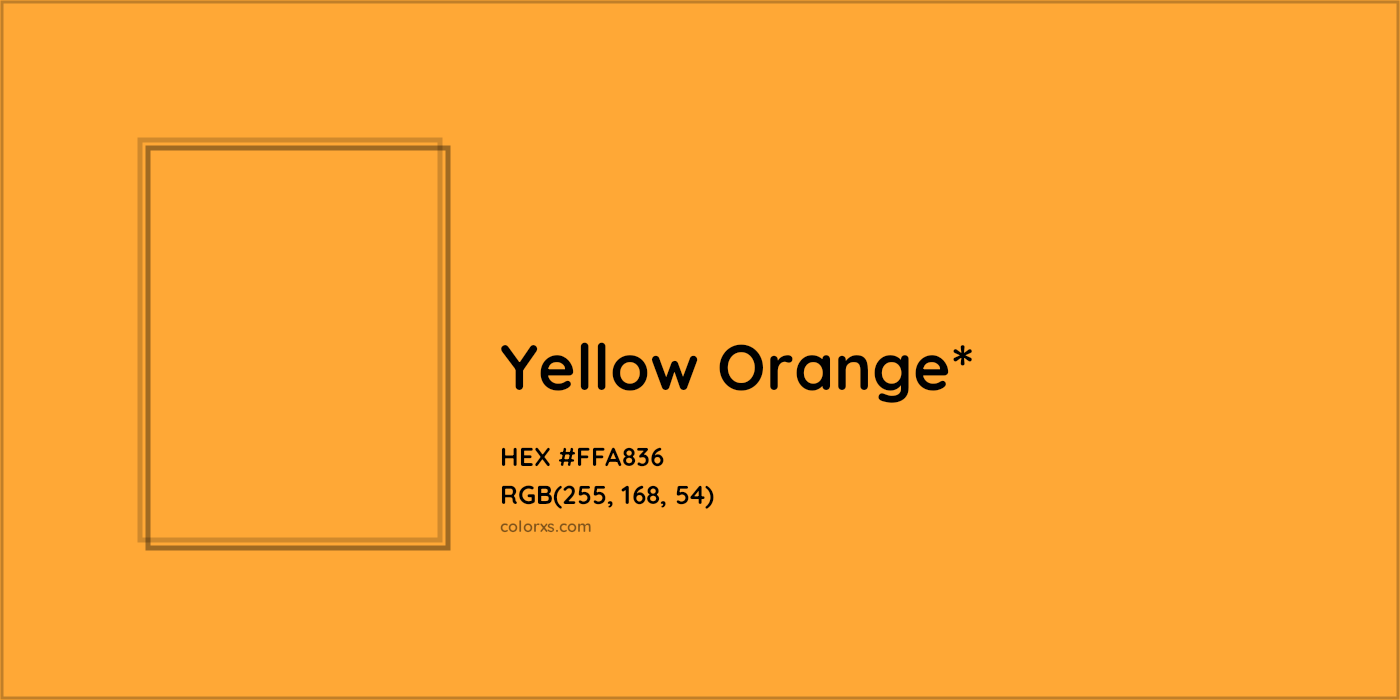 HEX #FFA836 Color Name, Color Code, Palettes, Similar Paints, Images