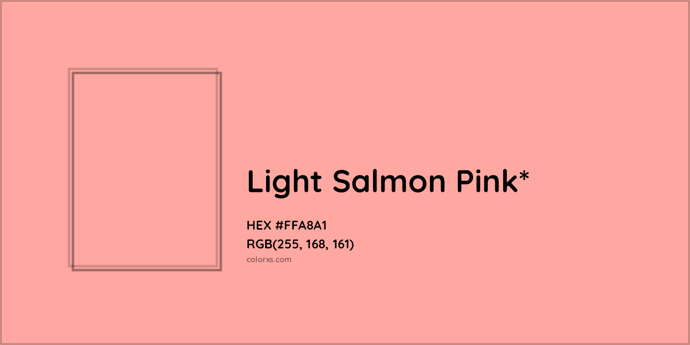 HEX #FFA8A1 Color Name, Color Code, Palettes, Similar Paints, Images