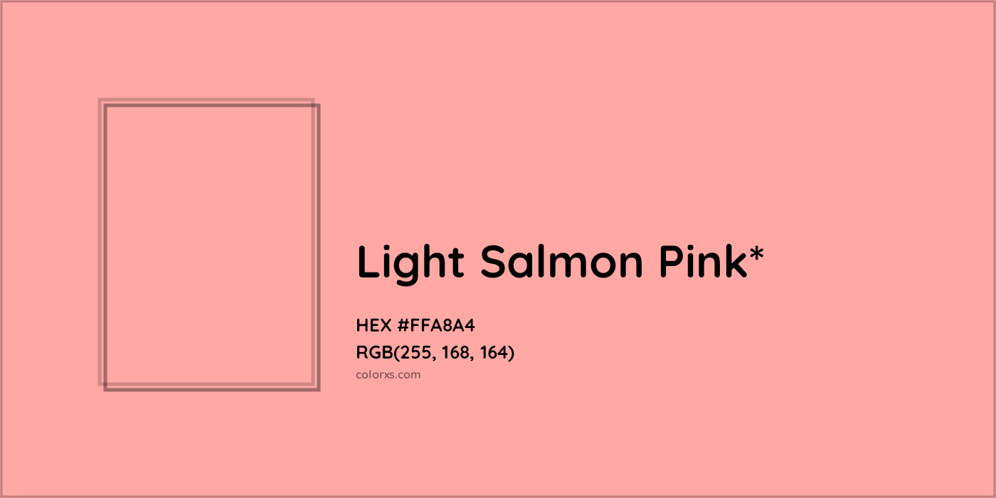 HEX #FFA8A4 Color Name, Color Code, Palettes, Similar Paints, Images