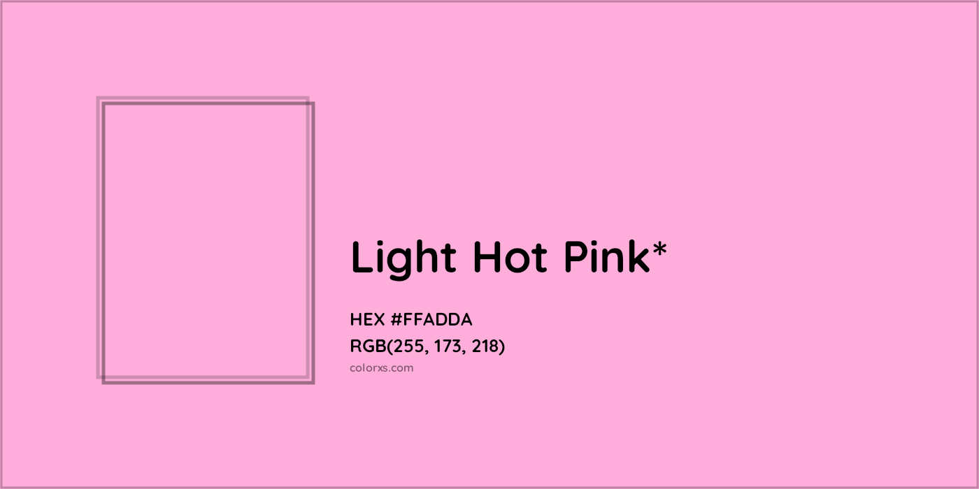 HEX #FFADDA Color Name, Color Code, Palettes, Similar Paints, Images