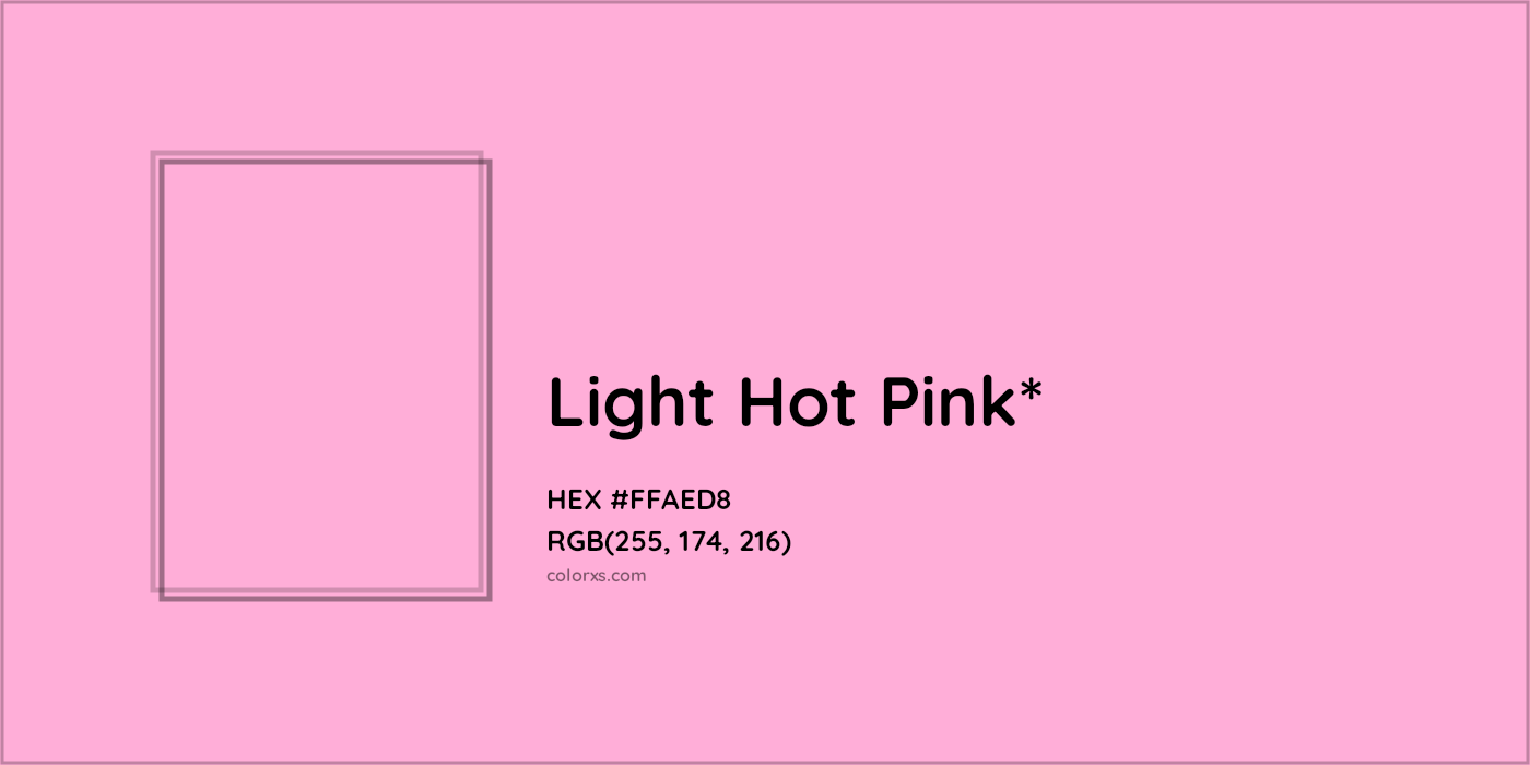 HEX #FFAED8 Color Name, Color Code, Palettes, Similar Paints, Images