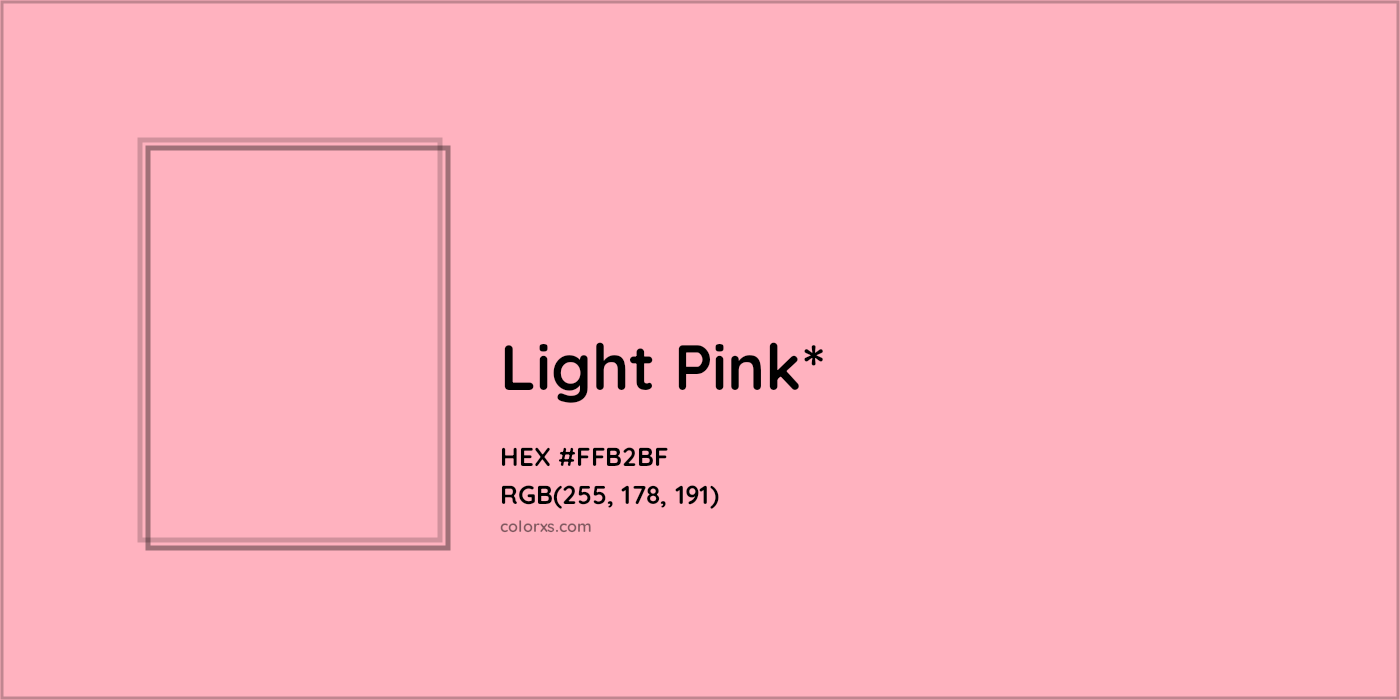 HEX #FFB2BF Color Name, Color Code, Palettes, Similar Paints, Images