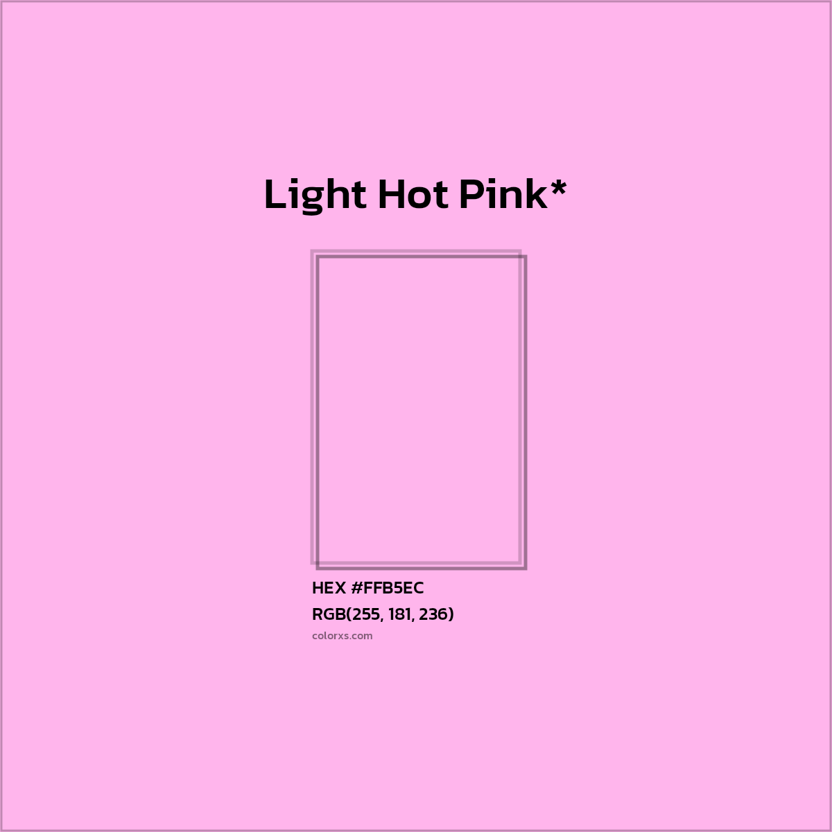 HEX #FFB5EC Color Name, Color Code, Palettes, Similar Paints, Images