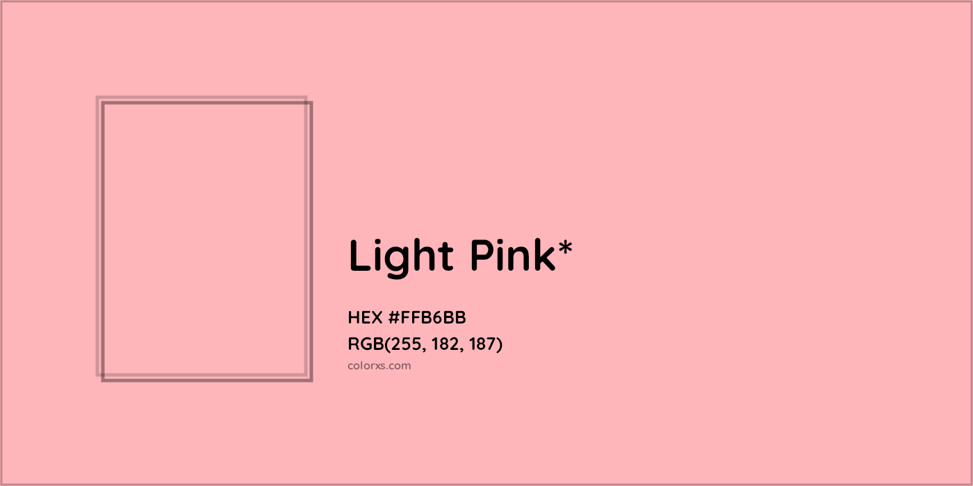 HEX #FFB6BB Color Name, Color Code, Palettes, Similar Paints, Images