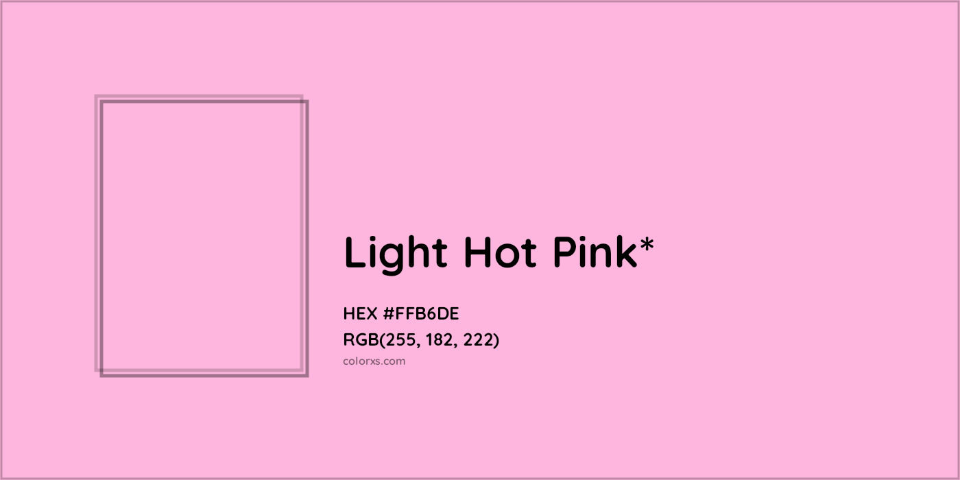 HEX #FFB6DE Color Name, Color Code, Palettes, Similar Paints, Images