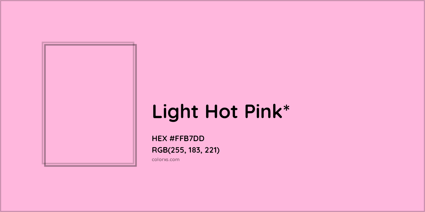 HEX #FFB7DD Color Name, Color Code, Palettes, Similar Paints, Images