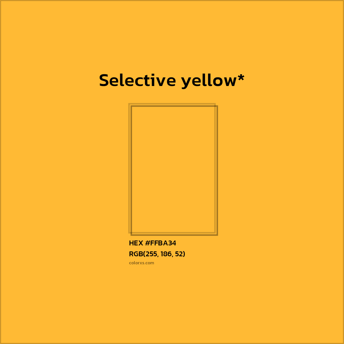 HEX #FFBA34 Color Name, Color Code, Palettes, Similar Paints, Images