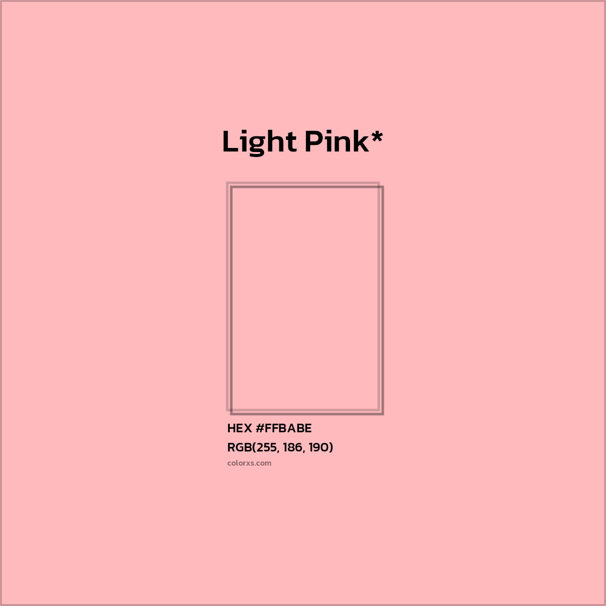 HEX #FFBABE Color Name, Color Code, Palettes, Similar Paints, Images