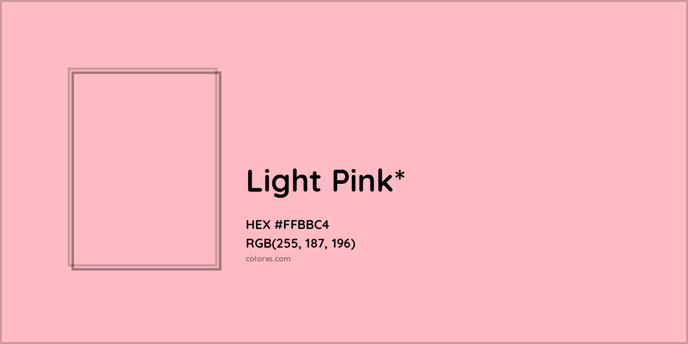 HEX #FFBBC4 Color Name, Color Code, Palettes, Similar Paints, Images
