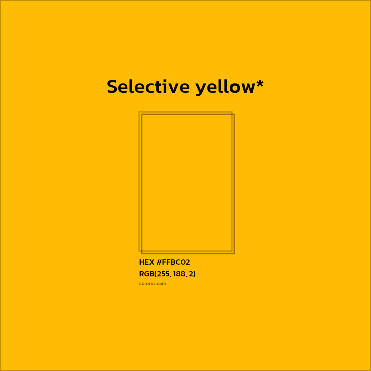 HEX #FFBC02 Color Name, Color Code, Palettes, Similar Paints, Images