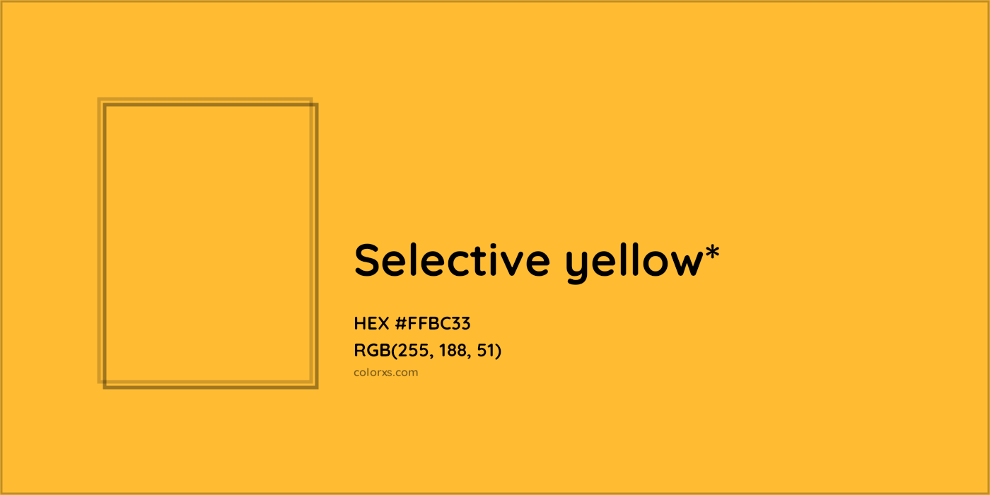HEX #FFBC33 Color Name, Color Code, Palettes, Similar Paints, Images
