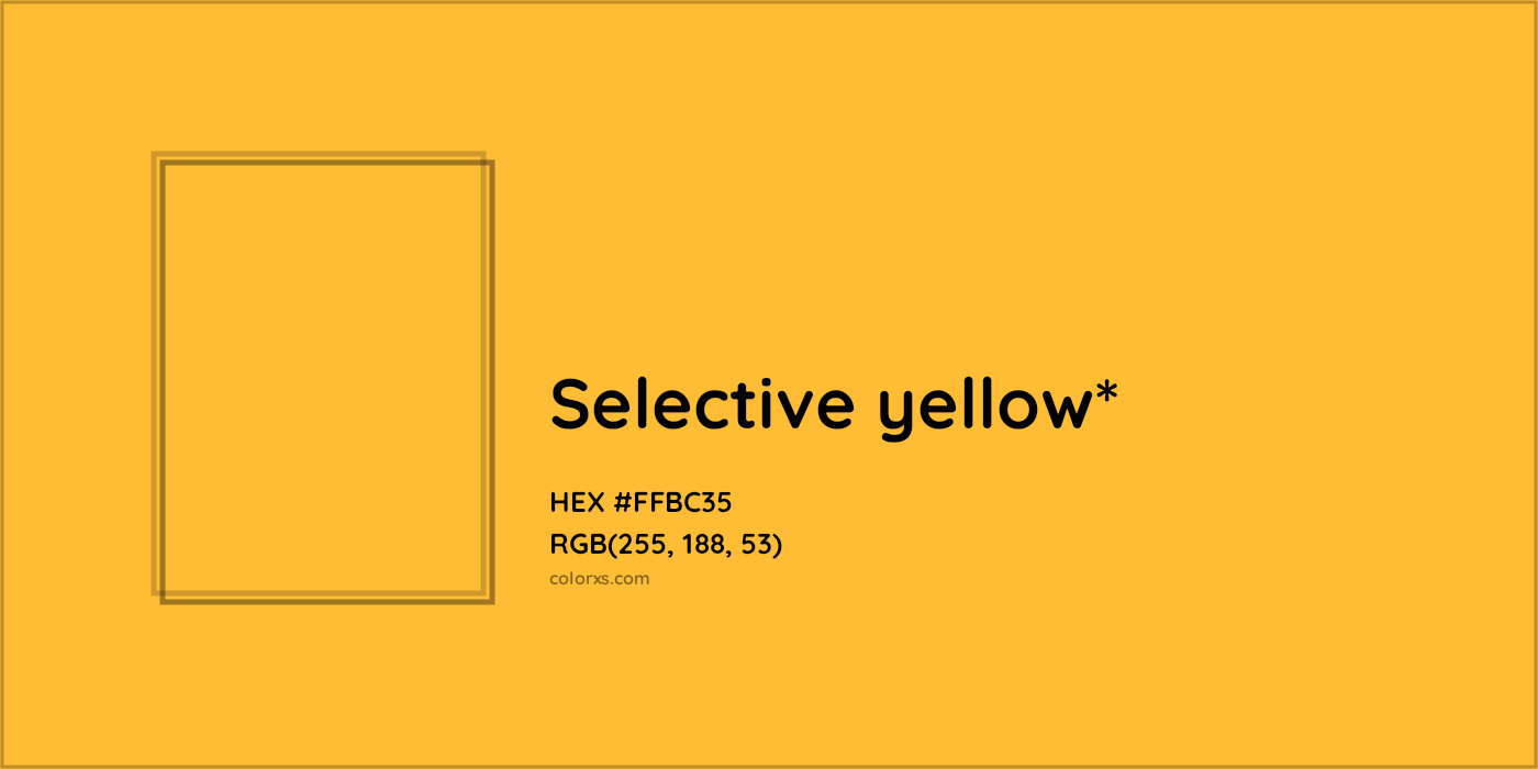 HEX #FFBC35 Color Name, Color Code, Palettes, Similar Paints, Images