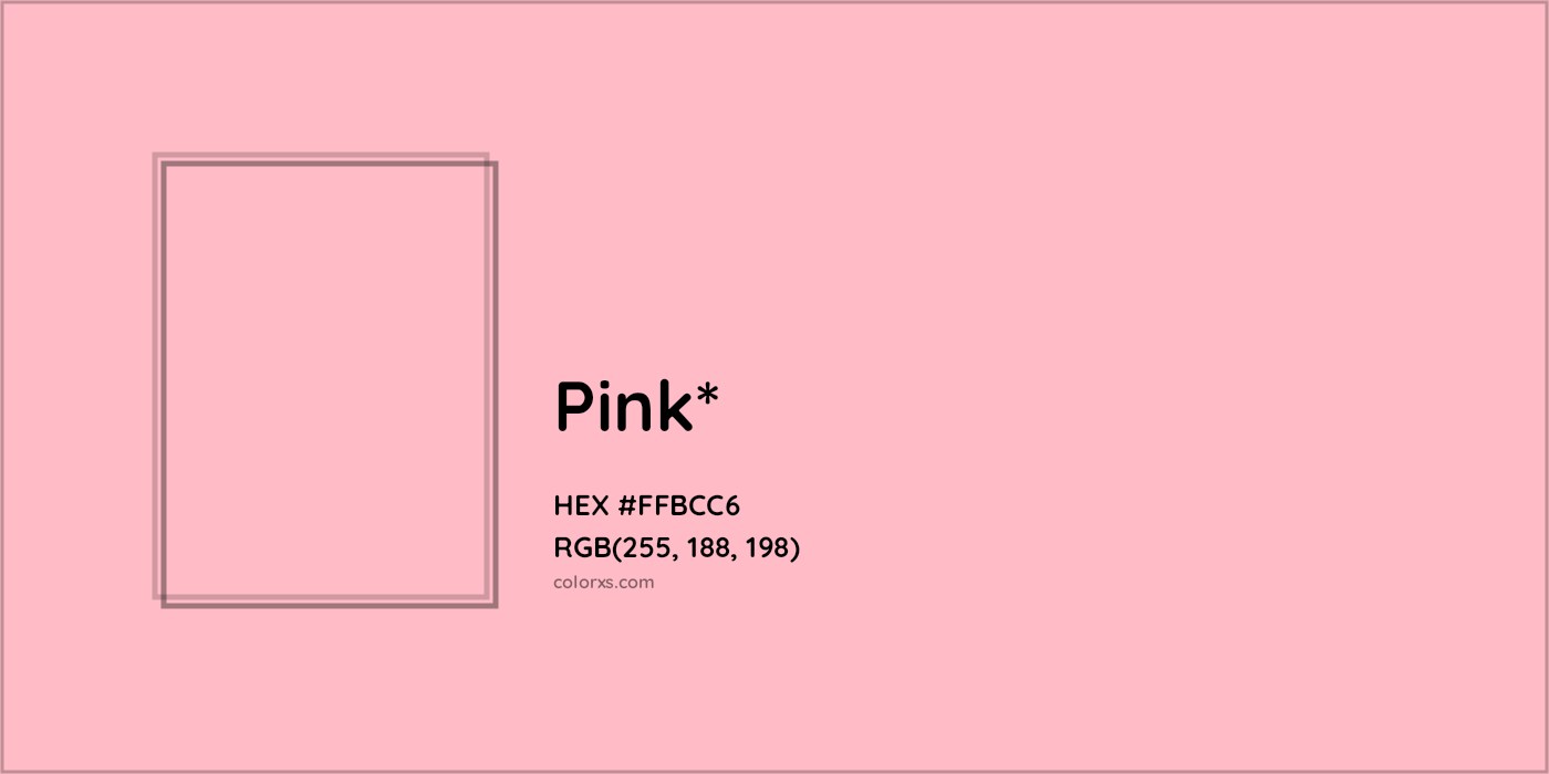HEX #FFBCC6 Color Name, Color Code, Palettes, Similar Paints, Images