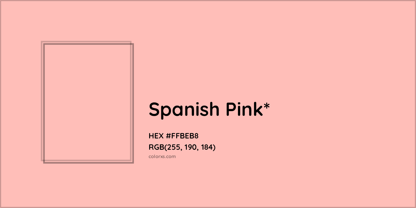 HEX #FFBEB8 Color Name, Color Code, Palettes, Similar Paints, Images