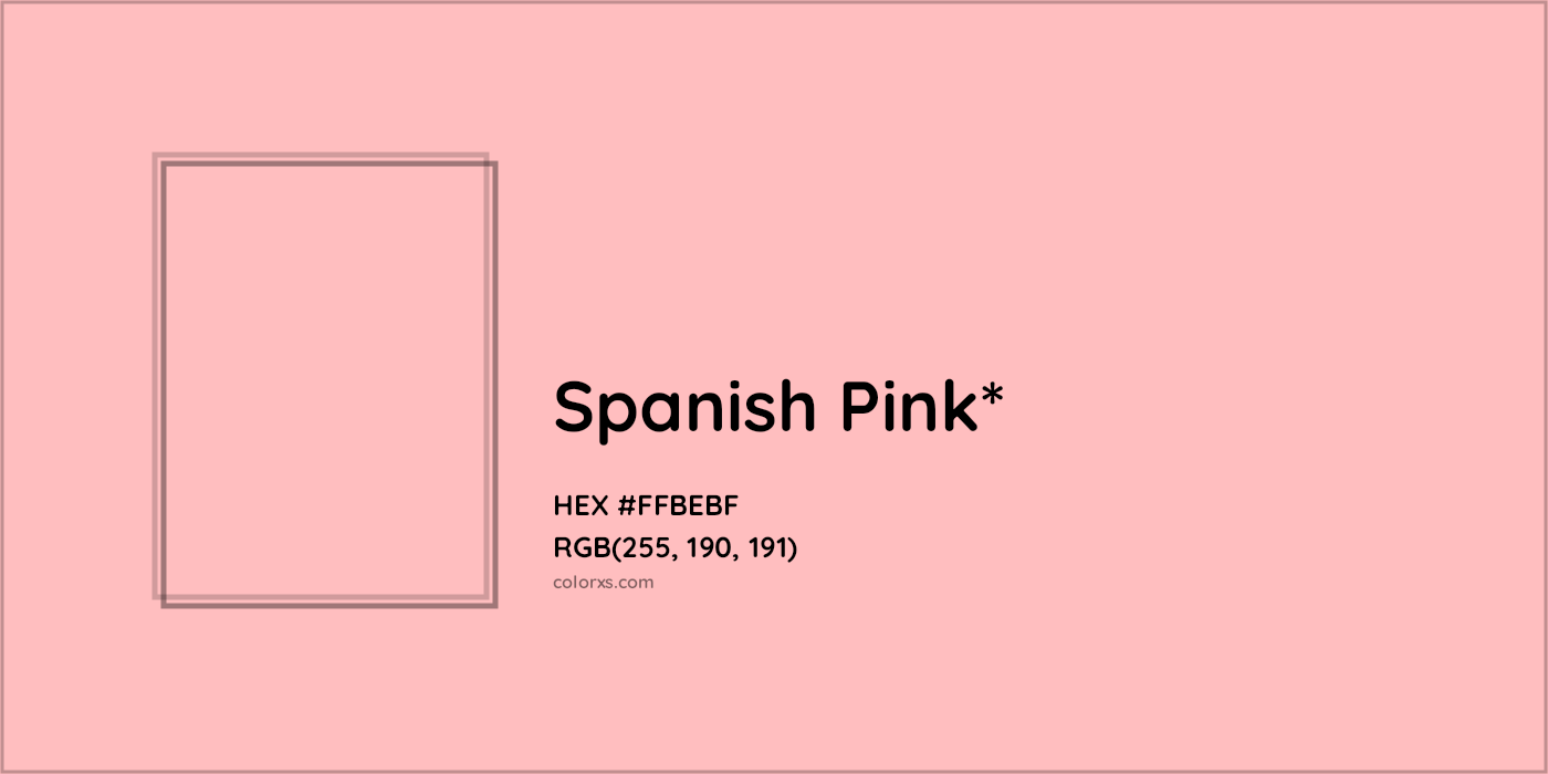 HEX #FFBEBF Color Name, Color Code, Palettes, Similar Paints, Images
