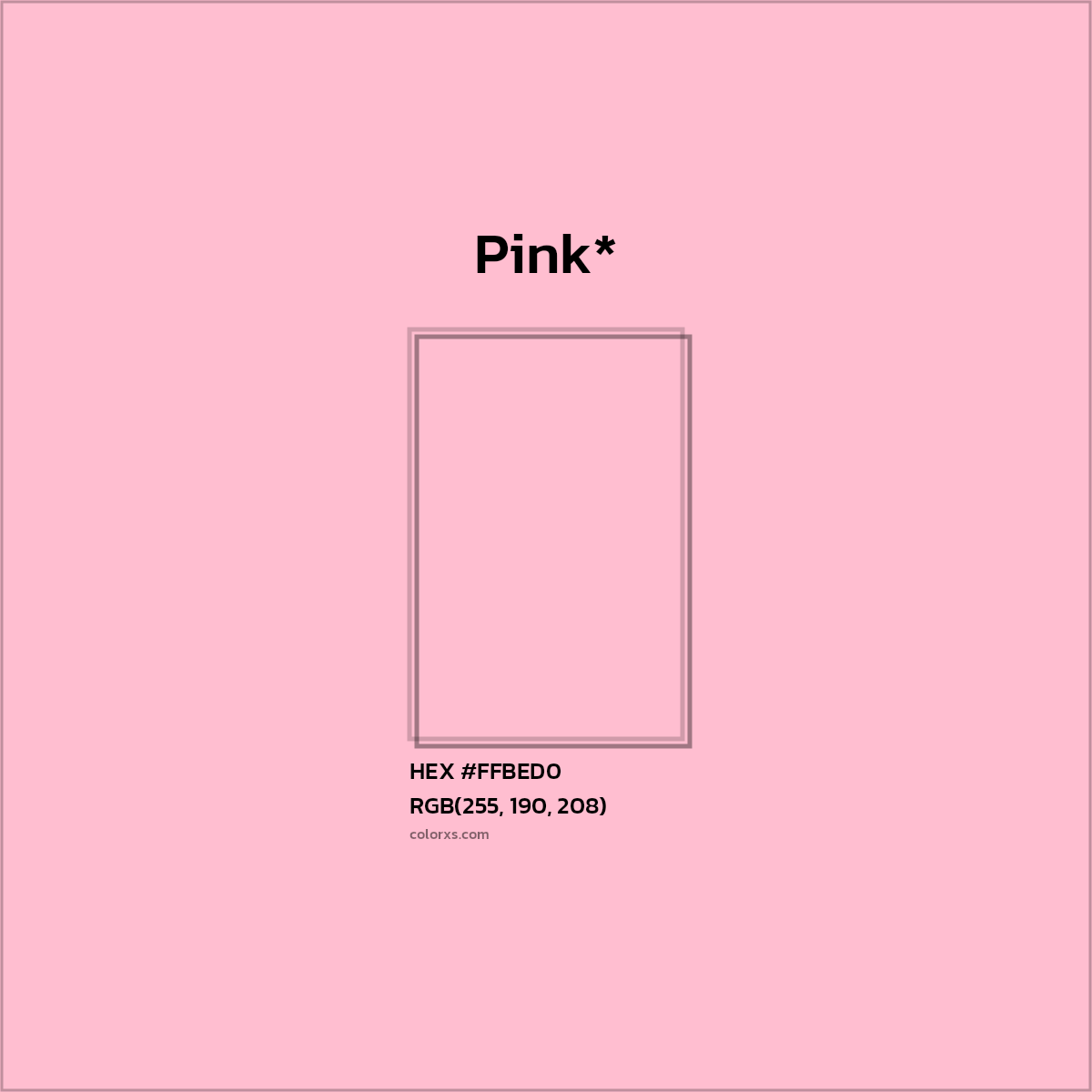HEX #FFBED0 Color Name, Color Code, Palettes, Similar Paints, Images
