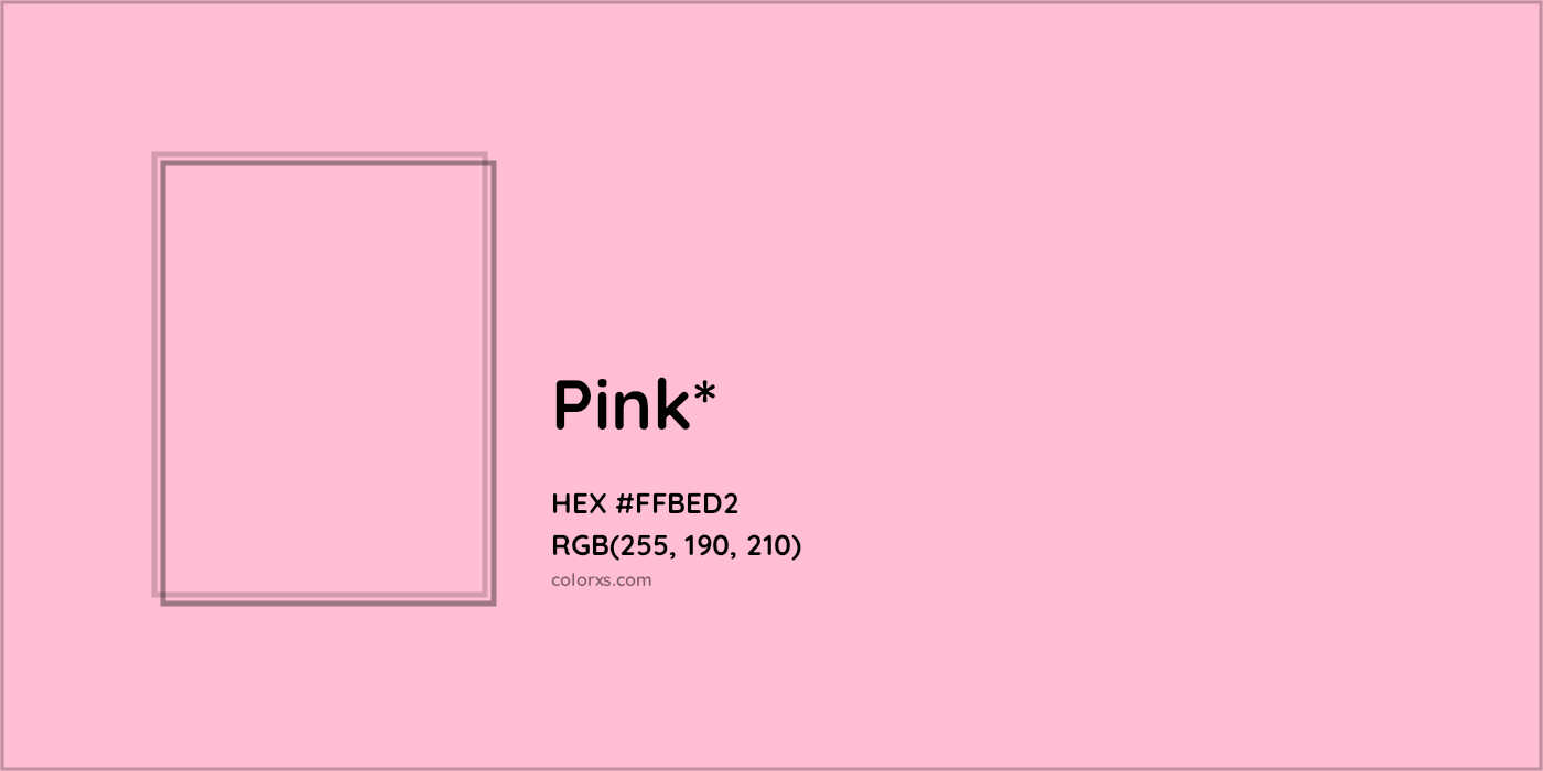 HEX #FFBED2 Color Name, Color Code, Palettes, Similar Paints, Images