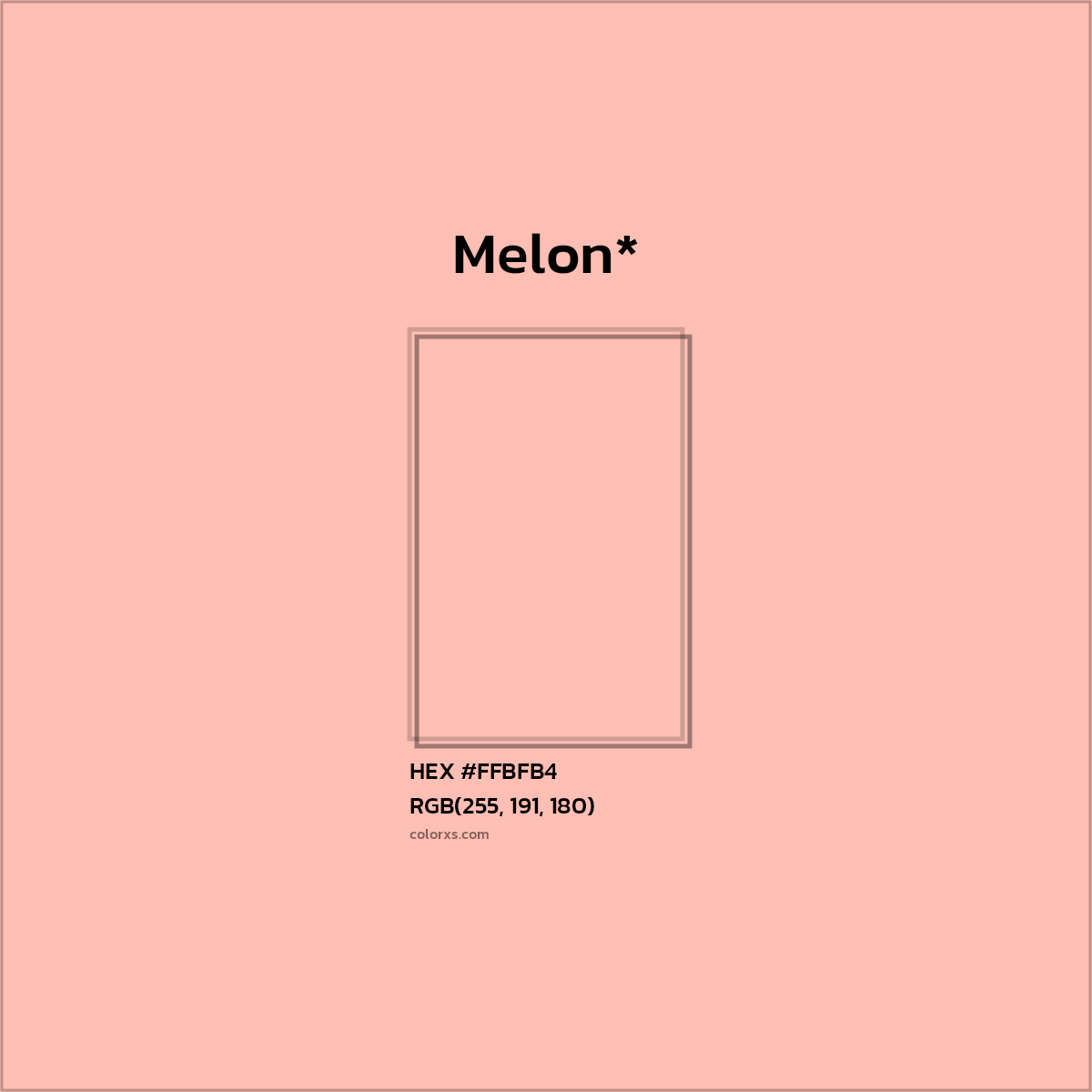HEX #FFBFB4 Color Name, Color Code, Palettes, Similar Paints, Images