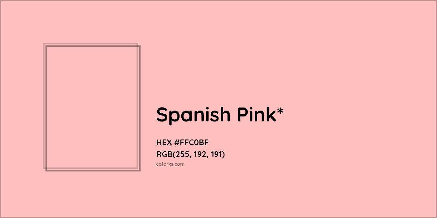 HEX #FFC0BF Color Name, Color Code, Palettes, Similar Paints, Images