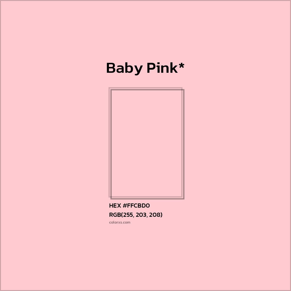 HEX #FFCBD0 Color Name, Color Code, Palettes, Similar Paints, Images