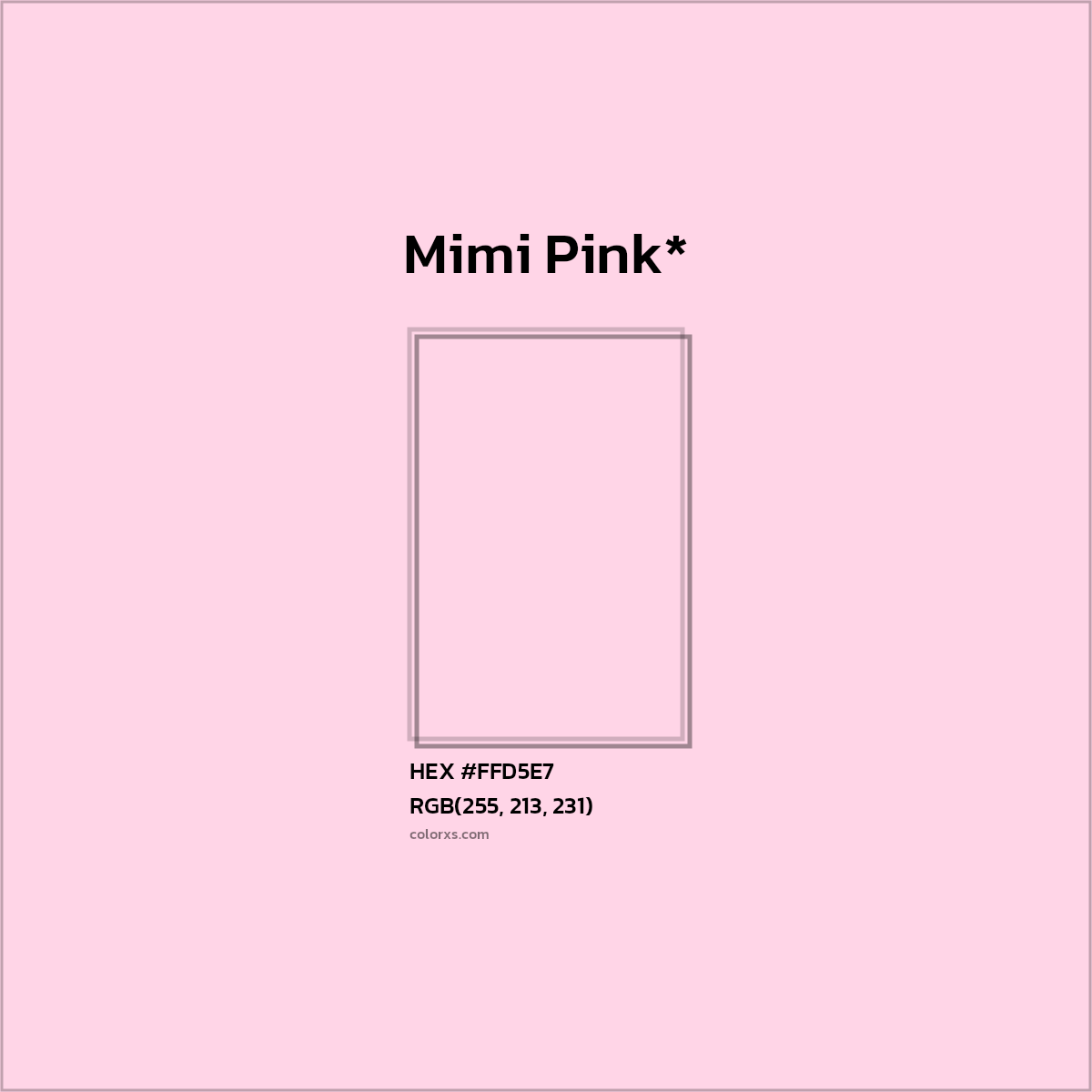 HEX #FFD5E7 Color Name, Color Code, Palettes, Similar Paints, Images