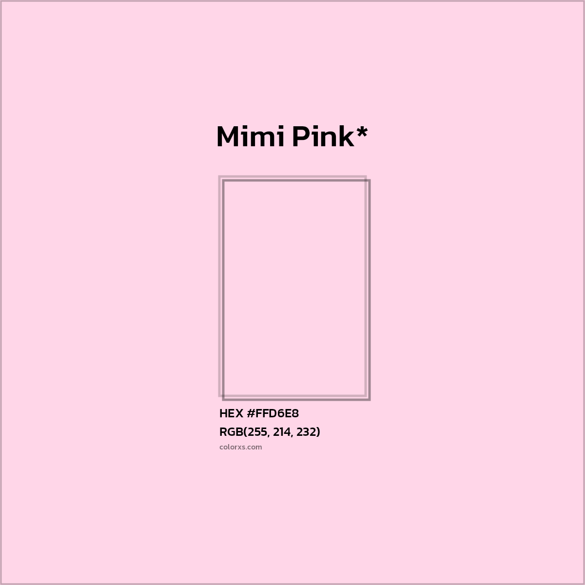 HEX #FFD6E8 Color Name, Color Code, Palettes, Similar Paints, Images