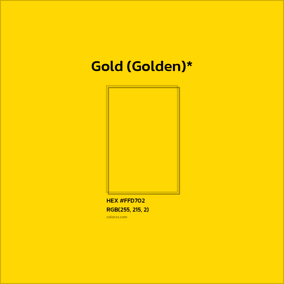 HEX #FFD702 Color Name, Color Code, Palettes, Similar Paints, Images