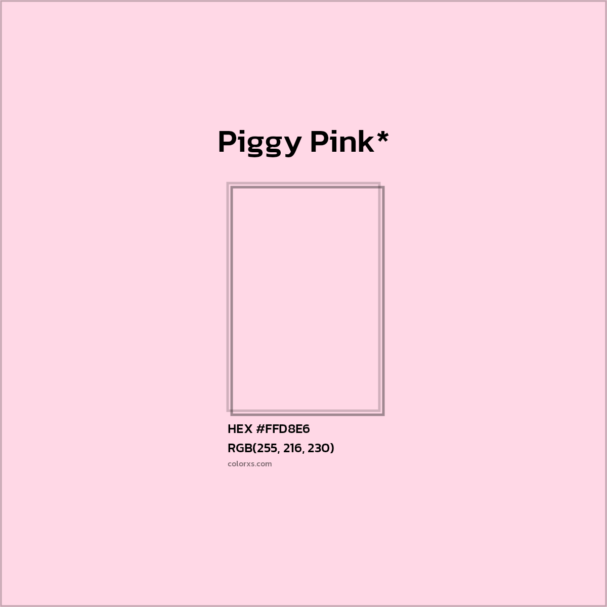 HEX #FFD8E6 Color Name, Color Code, Palettes, Similar Paints, Images