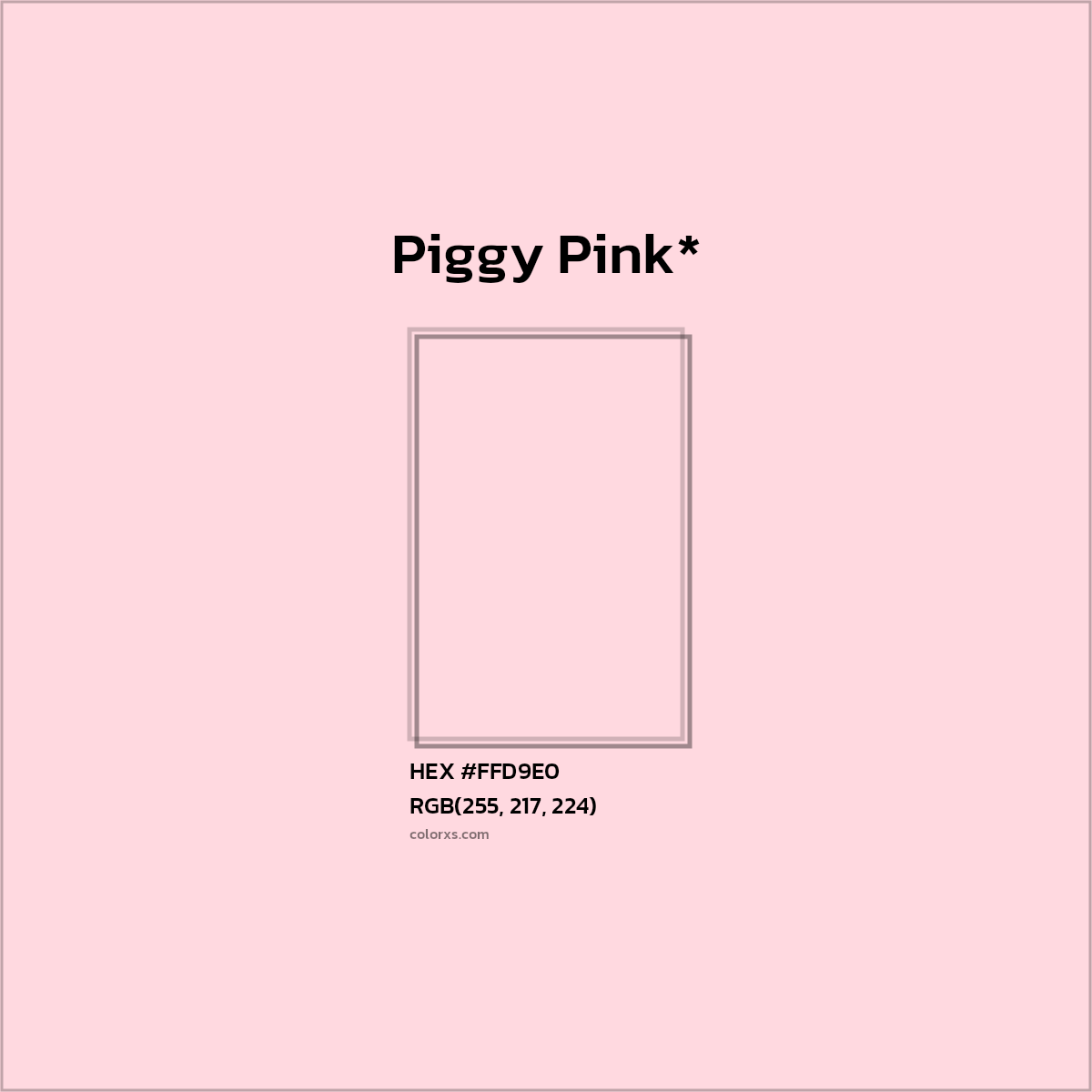 HEX #FFD9E0 Color Name, Color Code, Palettes, Similar Paints, Images