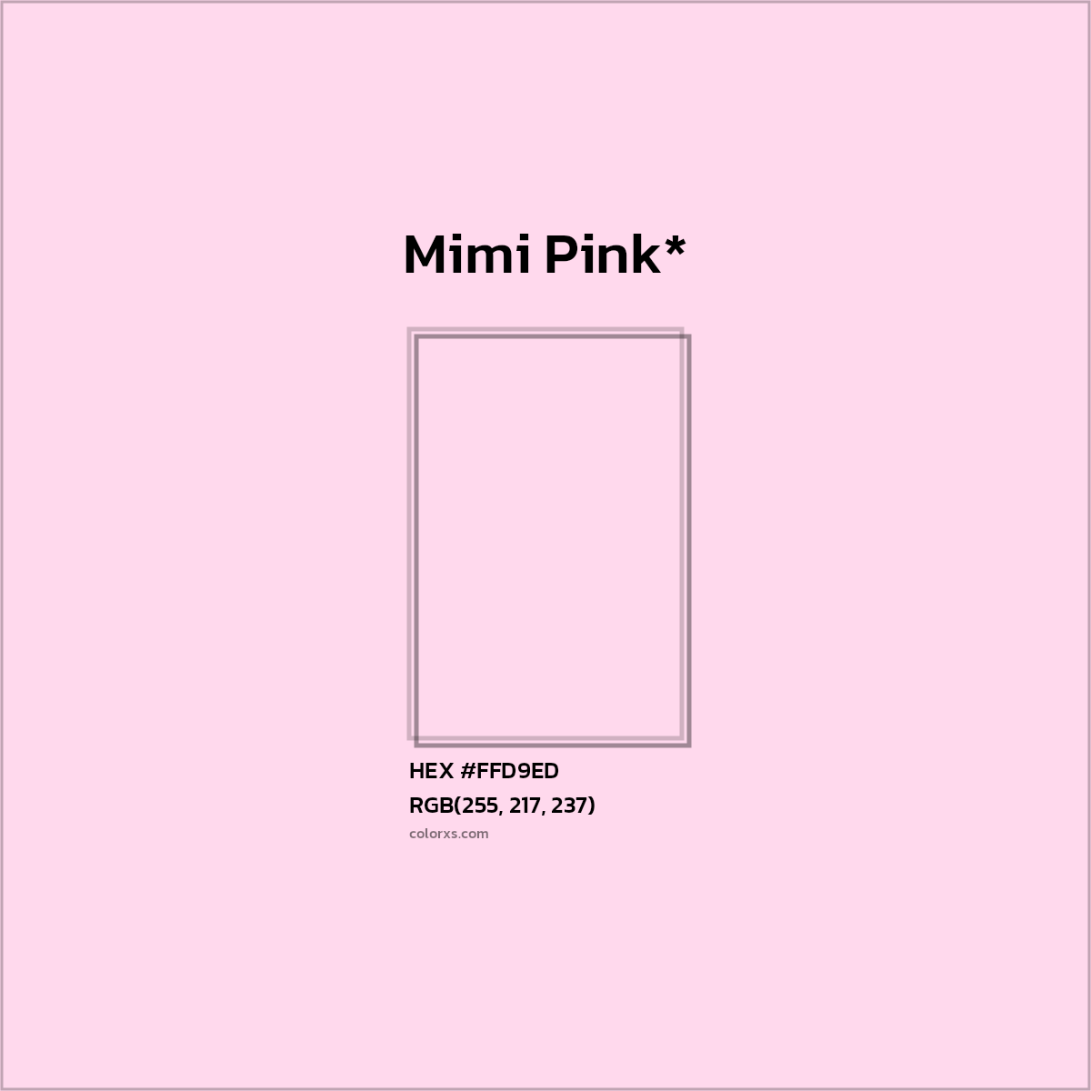 HEX #FFD9ED Color Name, Color Code, Palettes, Similar Paints, Images