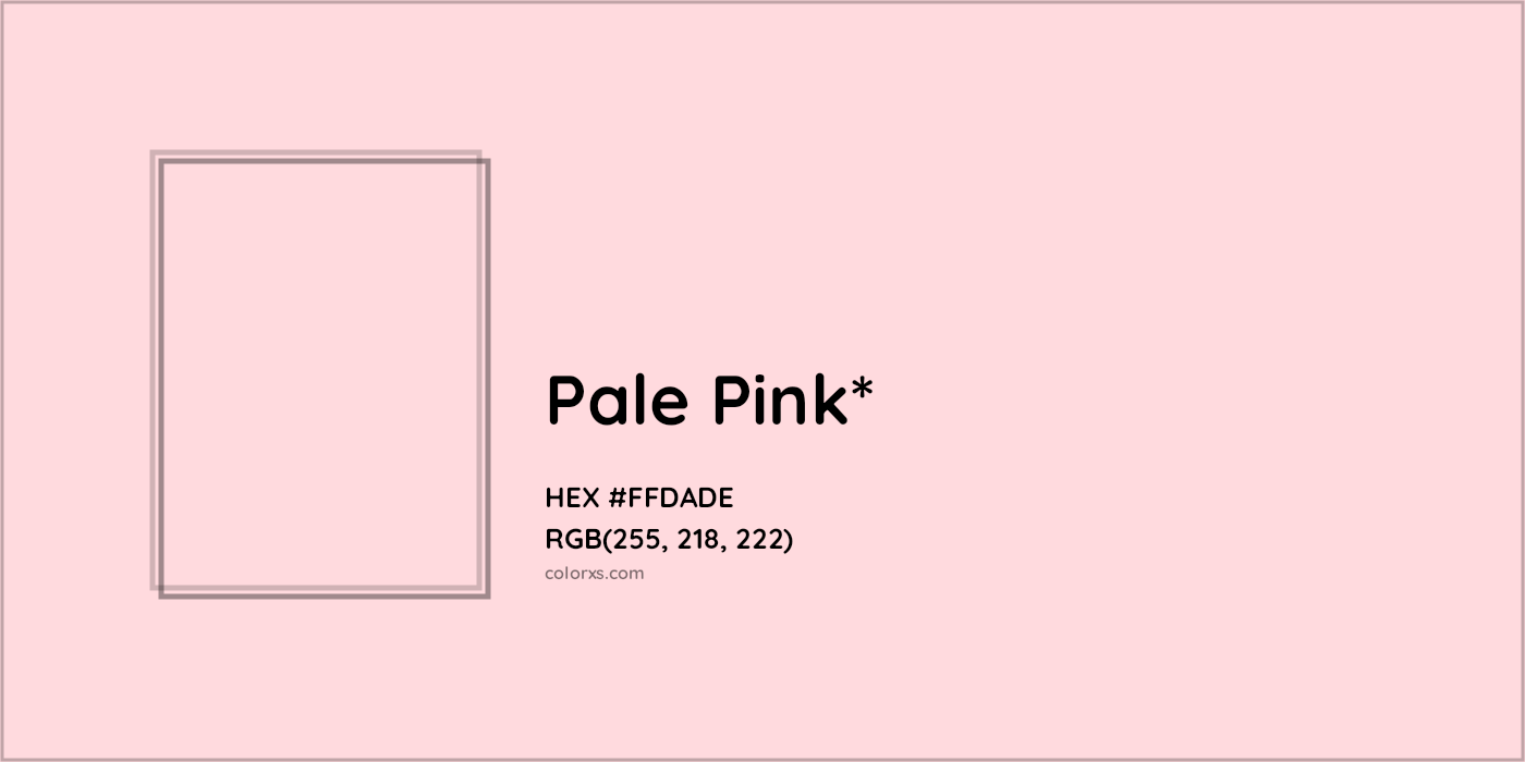HEX #FFDADE Color Name, Color Code, Palettes, Similar Paints, Images
