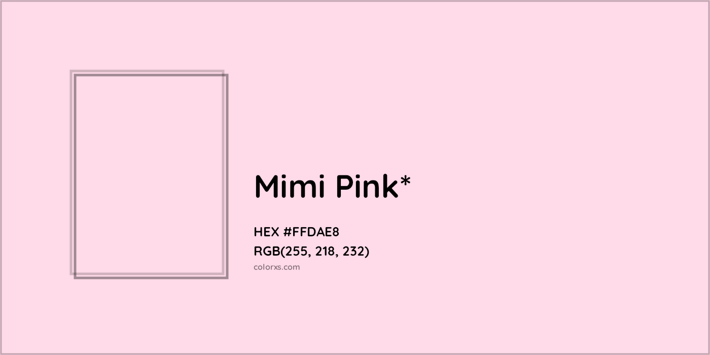 HEX #FFDAE8 Color Name, Color Code, Palettes, Similar Paints, Images